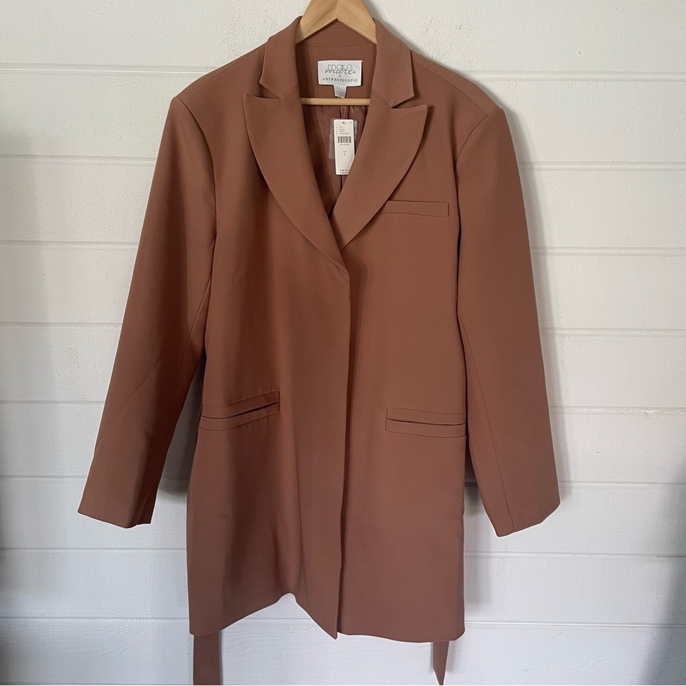 NWT Anthropologie Mare Mare Classic Tie Blazer Jacket Size Large - Extra Large - Picture 5 of 16